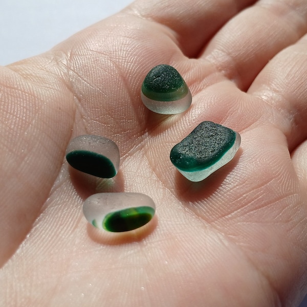 Small Green Multi Seaham Sea Glass, Gift for Beach Lover, Unique Sea Glass, Glass for Crafts, Multi coloured Sea Glass, Green Glass Multis