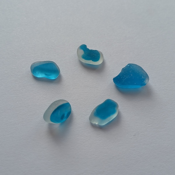 Small Blue Multi Seaham Sea Glass, Gift for Beach Lover, Unique Sea Glass, Glass for Crafts, Multi coloured Sea Glass,Turquoise Glass Multis