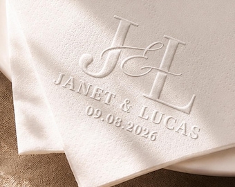 Personalized Wedding Embosser: Custom Couple Monogram Stamp for Invitations, Envelopes and Napkins