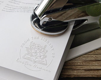 book embosser｜Customize your logo｜Embosser Foil Stickers ｜Book Lover Gift｜Custom embosser ｜Personalized embosser｜From The Library Of Stamp