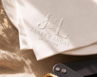 Personalized Wedding Embosser: Custom Couple Monogram Stamp for Invitations, Envelopes and Napkins