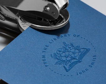 book embosser personalized| Initials embosser |Ex Libris |From The Library Of |Book Lover Gift