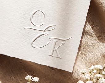 Personalized Monogram Embosser: Custom Wedding Stamp for Envelopes and Stationery