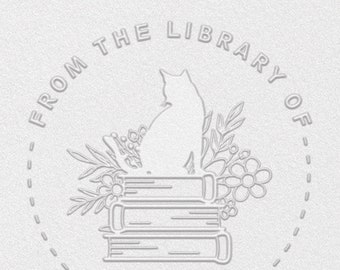 Cat Embosser| cat lover gifts | From the Library of Cat、Bee and Book Customized Embosser seal