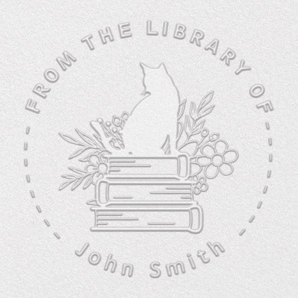 Cat Embosser / regalos para amantes de los gatos / De la Biblioteca de Cat、Bee and Book Sello de relieve personalizado