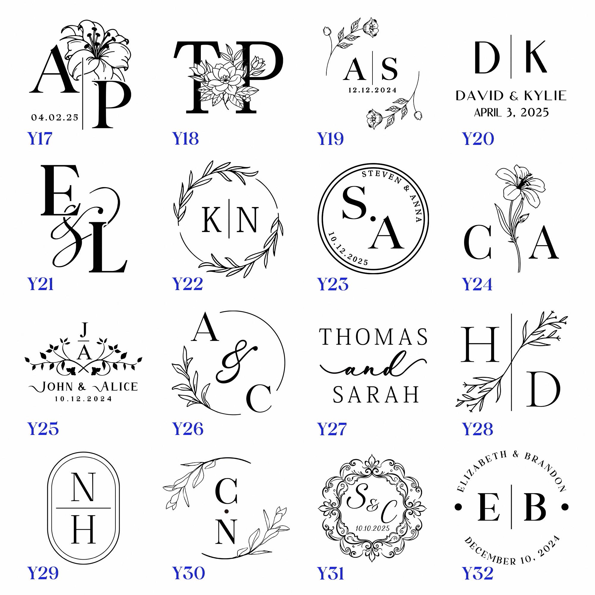 Monogram Embosser | 48 Designs | Custom your wedding embosser | Napkin Embosser | Envelope and Invitation Embosser