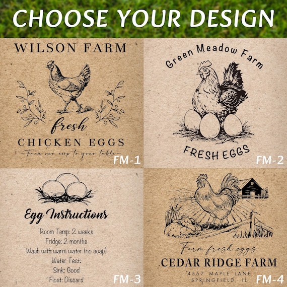 Farm Fresh Eggs Stamp, Custom Farm stamp, Egg Carton Stamp, Chicken Carton Stamp, Egg Carton Label Stamp