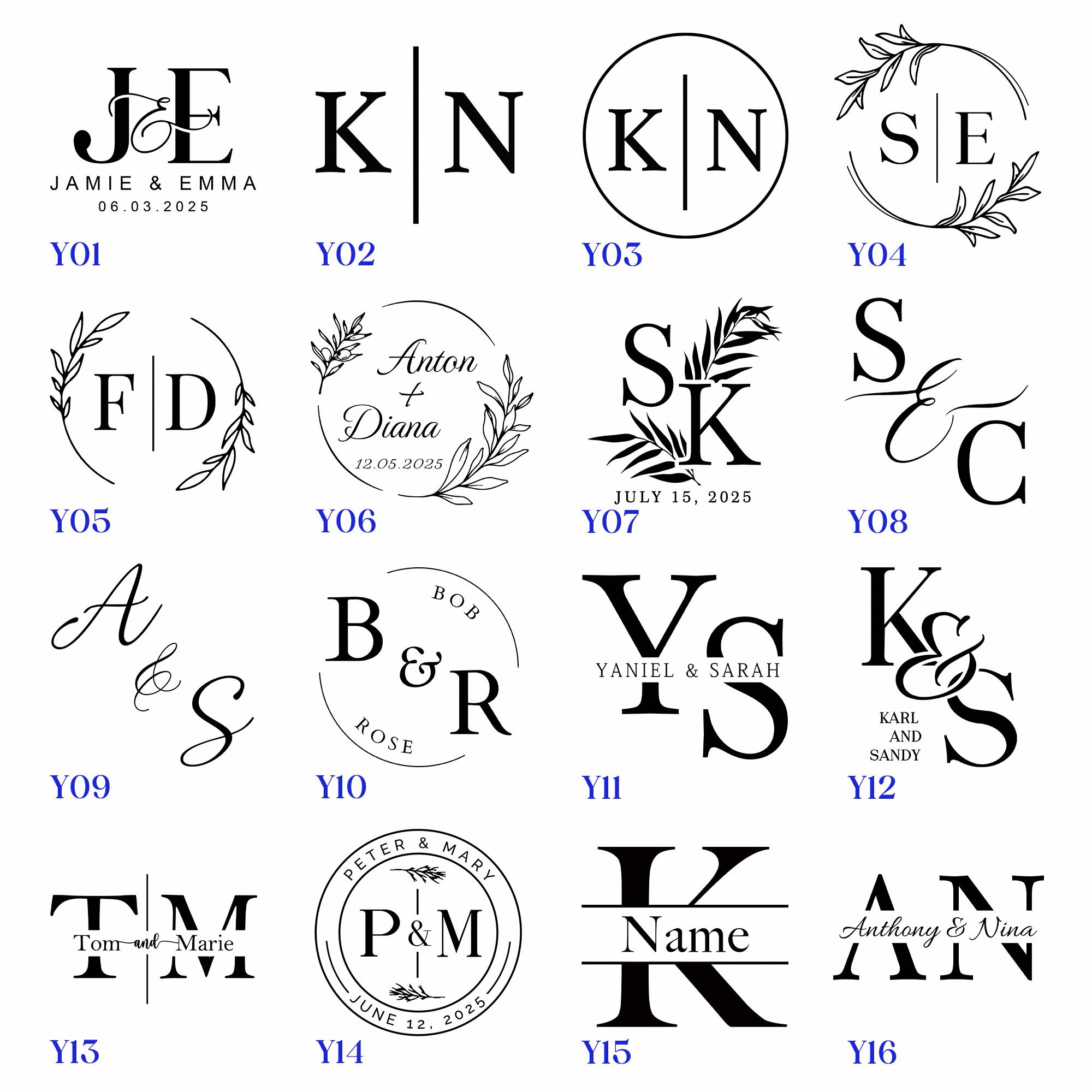 Monogram Embosser | 48 Designs | Custom your wedding embosser | Napkin Embosser | Envelope and Invitation Embosser