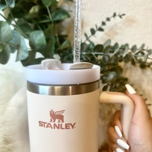 12&quot; Stanley Tumbler Replacement Straw Clear Glitter Straw Supply Reusable Straw Stanley 30 oz 40 oz Tumbler Cup Accessories Sparkle Straw