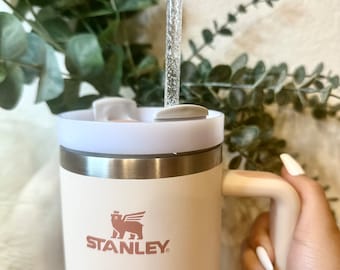 12" Stanley Tumbler Replacement Straw Clear Glitter Straw Supply Reusable Straw Stanley 30 oz 40 oz Tumbler Cup Accessories Sparkle Straw
