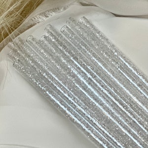 13&quot; Tumbler Replacement Straw Clear Glitter Straw Supply Reusable Straw for 40 oz  Tumbler Cup Accessories Sparkle Straw