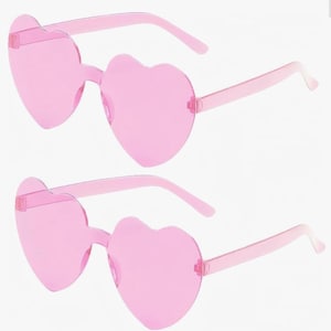 Retro Rosa Herz Sonnenbrille Rahmenlose Herz Sonnenbrille Brautjungfer Geschenke Brautjungfer Zubehör Trauzeugin Geschenk Brautparty Nettes Geschenk