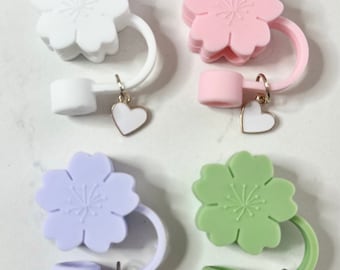 Stanley Supply Reusable Cap Tip Accessory Straw Charms Flower Topper Drink Cup Stanley Straw Topper Cover Stanley Cup Cover for Tumbler