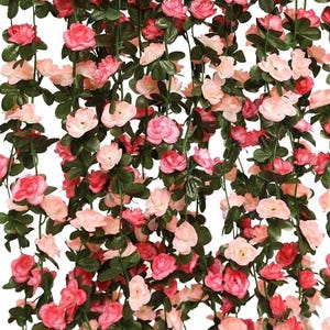 8.2 ft Artificial Flower Garland Vine Flower Rose Garland Home Decor Flowers Wedding Decor Home Decoration Wall Flower Garland Roses Leaf
