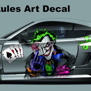 Joker Batman Aufkleber weiß/rot Sticker Autoaufkleber Folie Carbon Matt  Tuning