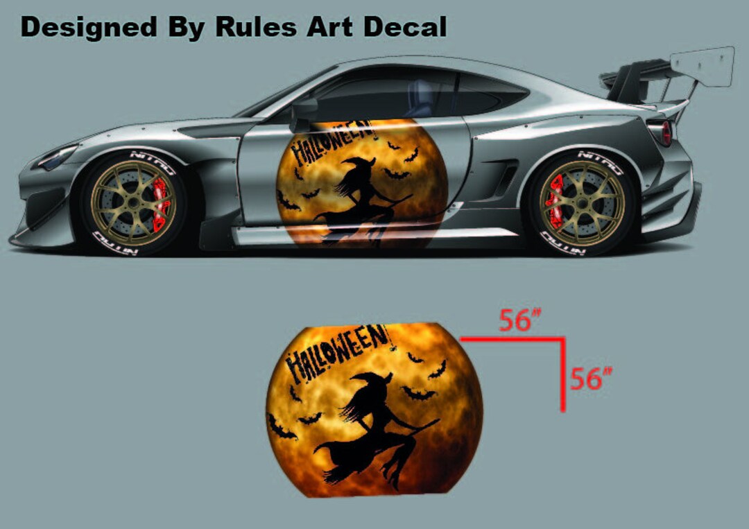 Halloween Car Decal Livery Large Vehicle Graphics Side Car Etsy