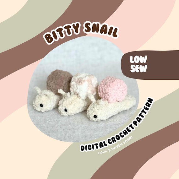 Bitty Snail Crochet Pattern: Easy Low-Sew Amigurumi (PDF Download)