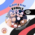 Black & Blue Hedgehogs Pattern BUNDLE | DIGITAL ONLY | Advanced (Level 3/3) Crochet Instructions | Instant 4-file Download | 2 Pattern Pack