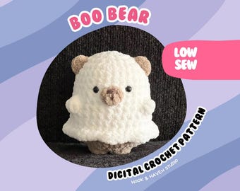 Boo Bear Crochet Pattern: Easy Amigurumi Ghost Bear (PDF Download)