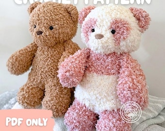 Patrón digital de ganchillo de osito abejorro / Descarga en PDF