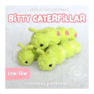 Bitty Caterpillar Crochet Pattern: Easy No-Sew Amigurumi Instructions (PDF Download)