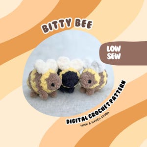 Bitty Bee Crochet Pattern: Low Sew Amigurumi (PDF Download)