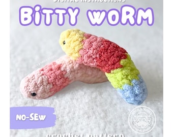 Bitty Worm Pattern: Easy No-Sew Gummy Worm Amigurumi (PDF Download)