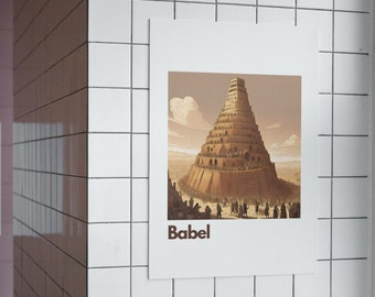 Póster cristiano de la Torre de Babel, arte de pared