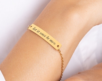 The Prophecy Bracelet, Taylor's Inspired Jewelry Gift For Her, Poets Department, Let It Once Be Me Engraved Bar Bracelet Gift For Friend