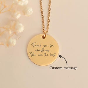 Collana con messaggio personalizzato, testo della canzone inciso personalizzato, gioielli