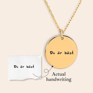 Collar personalizado con escritura a mano, joya grabada personalizada, regalo para ella, regalo sentimental para el Día de la Madre, regalo de aniversario