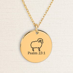 Engraved Psalm 23 Necklace: Christian Bible Verse Jewelry