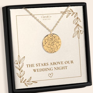 Collier carte des étoiles personnalisé, bijoux personnalisés carte des étoiles, cadeau pour elle, cadeau d'anniversaire de mariage pour femme, cadeau de Noël, cadeau d'anniversaire