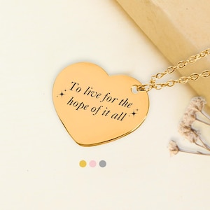 Hope Of It All Necklace, Taylor&#39;s Inspired Heart Pendant, Custom Jewelry Gift For Her, Christmas Gift For Daughter, Birthday Gift For Friend