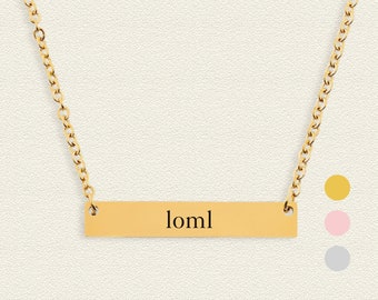 loml Necklace, Taylor's Song Inspired Jewelry Gift For Her, Personalized Engrave Bar Necklace Gift For Daughter, Gift For Best Friend,