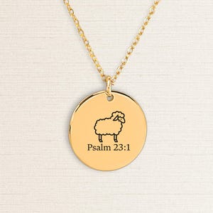 Engraved Psalm 23 Necklace: Christian Bible Verse Jewelry