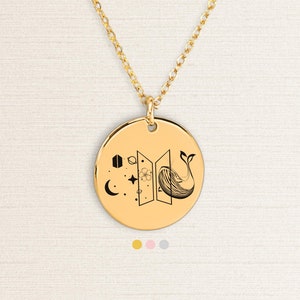 Blue Whale Necklace, Purple Army Inspired Jewelry For Her, Bangtan Custom Necklace Christmas Gift For Daughter, Birthday Gift For Friend