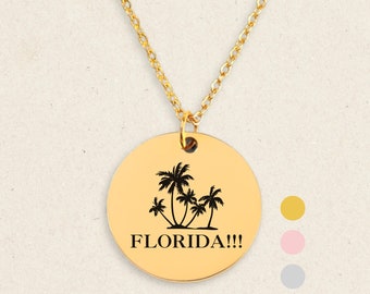 Florida!!! Necklace, Taylor's New Song Inspired Jewelry Gift For Her, Personalized Engraved Necklace Gift For Daughter, Gift For Best Friend