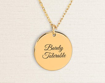 Nauwelijks aanvaardbare ketting, Pride And Prejudice sieraden cadeau voor haar, Jane Austen geïnspireerde ketting, kerstcadeau voor vriend, verjaardagscadeau