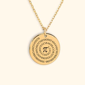Pi Necklace, Numbers Digits 3.14 Engraved Jewelry Gift For Her, Geeky Necklace, Mathematician Gift, Christmas Gift, Birthday Gift