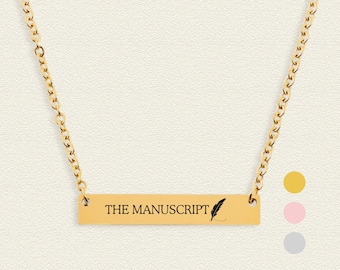 The Manuscript Bar Necklace, Taylor's Inspired Jewelry Gift For Her, Personalized Engraved Necklace Gift For Friend, New Song Necklace Gift