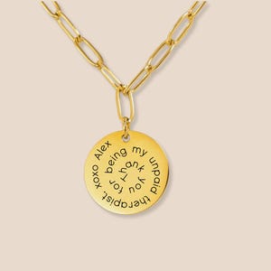 Personalized Text Necklace, Spiral Custom Secret Message Scripture Quote Song Lyric Engraved Jewelry, Paperclip Chain Necklace Gift For Her