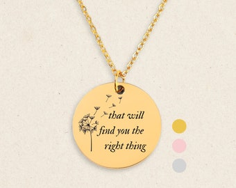 That Will Find The Right Thing Necklace, Taylor's Inspired Jewelry Gift For Her, Personalized Engraved Necklace For Friend, Tough Times Gift