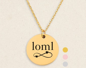 loml Necklace, Personalized Jewelry Inspired By Taylor's Song, Engraved Necklace Gift For Her, Birthday Gift For Daughter, Gift For Friend