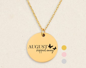 August Slipped Away Necklace, Taylor's Inspired Jewelry Gift For Her, Personalized Engraved Jewelry Gif For Daughter, Best Friend Gift