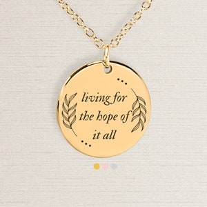Living For The Hope Necklace, August, Inspired Custom Jewelry Gift For Her, Christmas Gift For Daughter, Birthday Gift For Friend