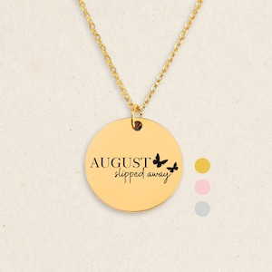 August Slipped Away Necklace, Taylor&#39;s Inspired Jewelry Gift For Her, Personalized Engraved Jewelry Gif For Daughter, Best Friend Gift