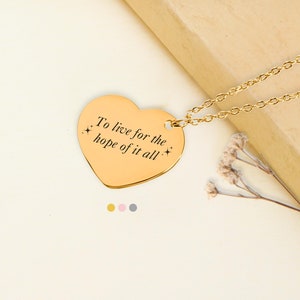 Collar Hope Of It All, colgante de corazón inspirado en Taylor, regalo de joyería personalizado para ella, regalo de Navidad para hija, regalo de cumpleaños para amiga.