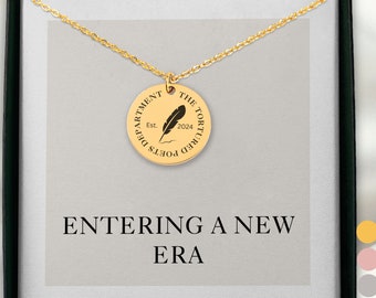 Poets Department Necklace, Taylor's New Album Inspired Jewelry Gift, New Era Engraved T.S Necklace Birthday Gift For Best Friend, Daughter