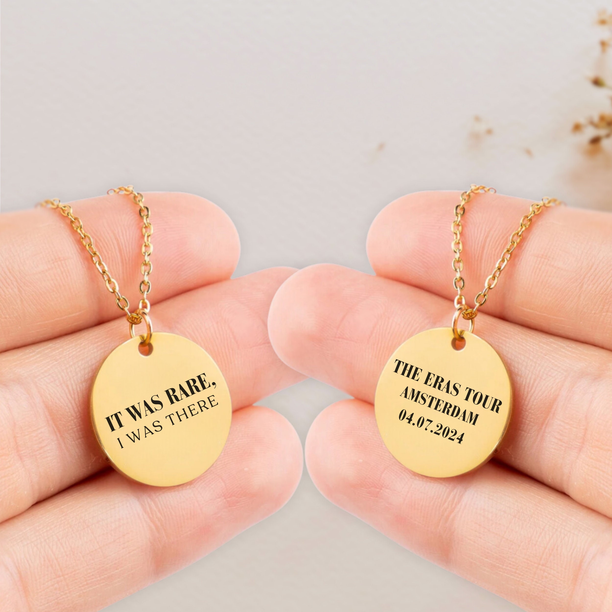 Personalized Eras Tour Necklace, Custom City And Date Concert Jewelry Gift For Her, It Was Rare Gift For Friend, Eras Memory Gift